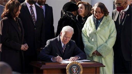 U.S. President Joe Biden signed a law making lynching a federal hate crime